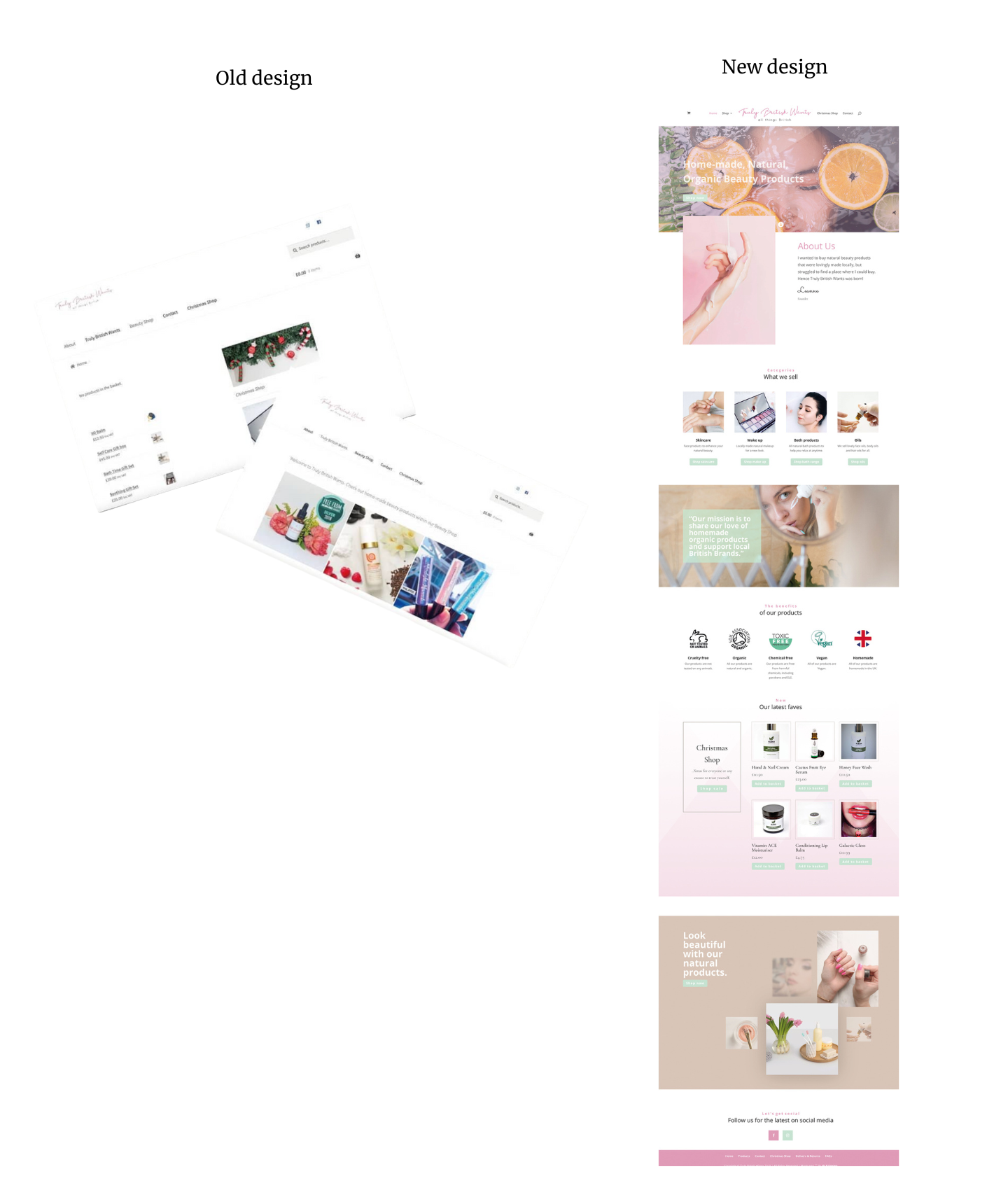 Beauty brand website design
