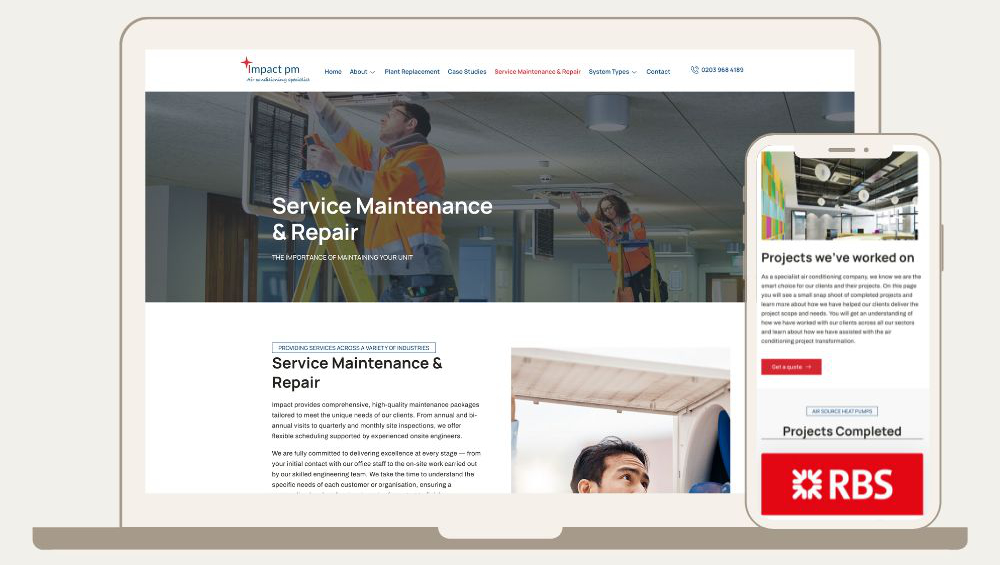 Air conditioning installation company website design