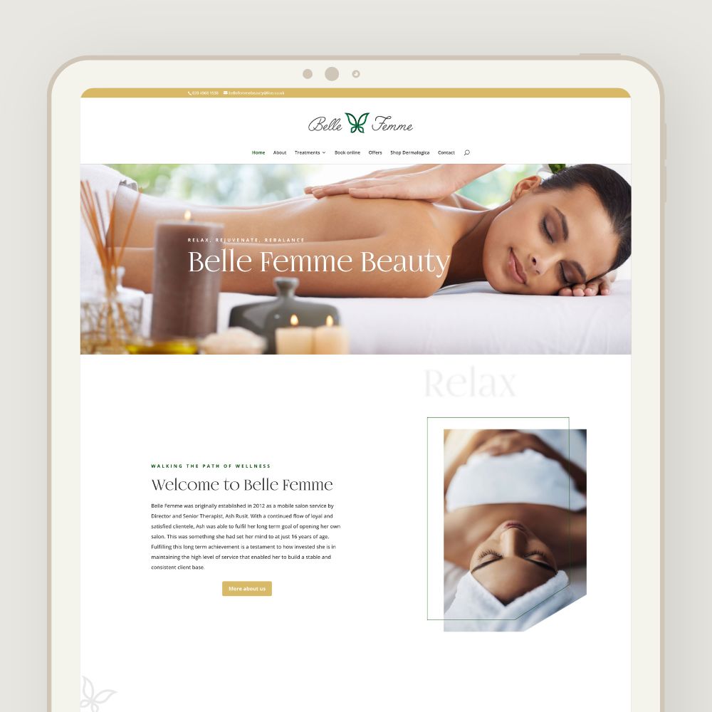 Beauty salon website design