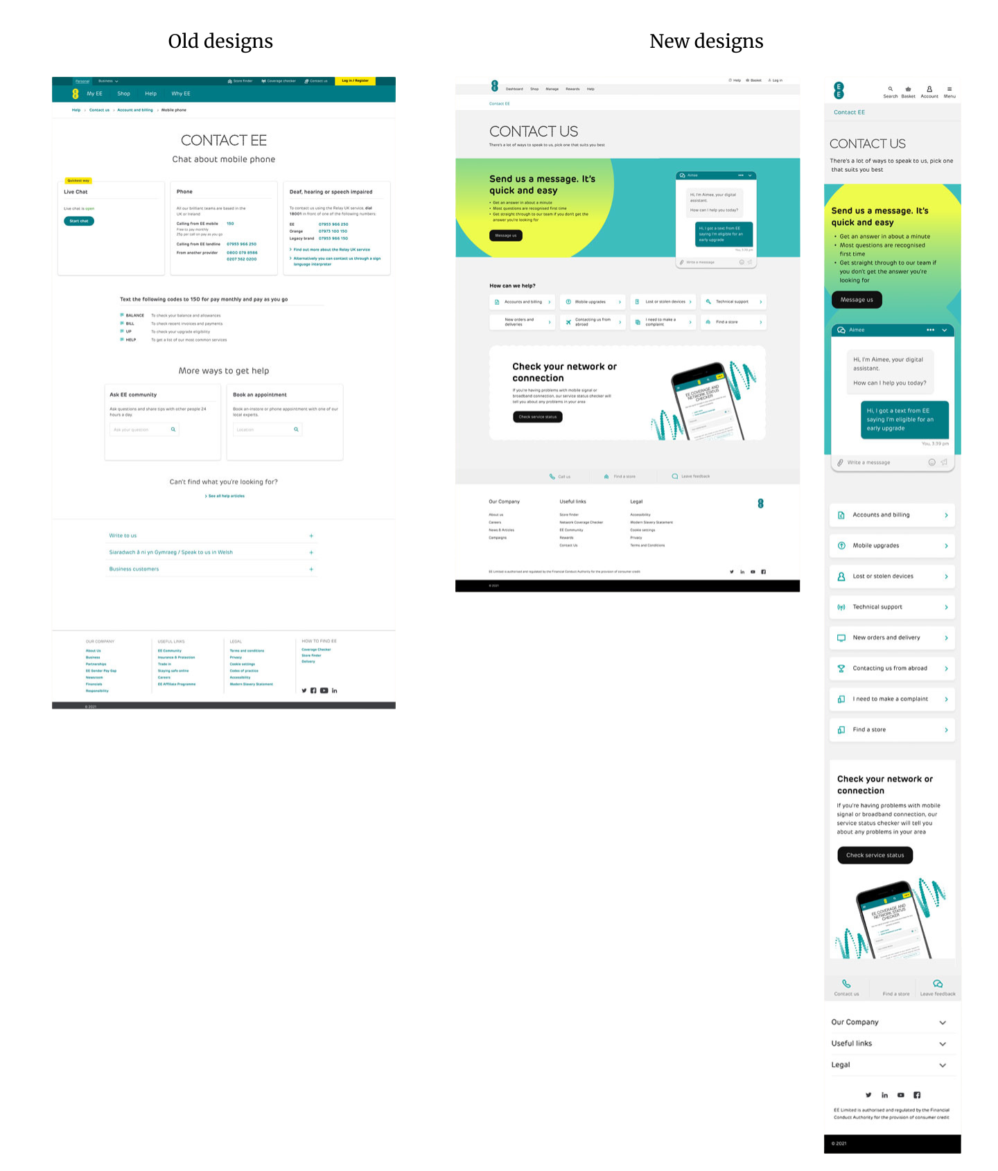 Contact page web design
