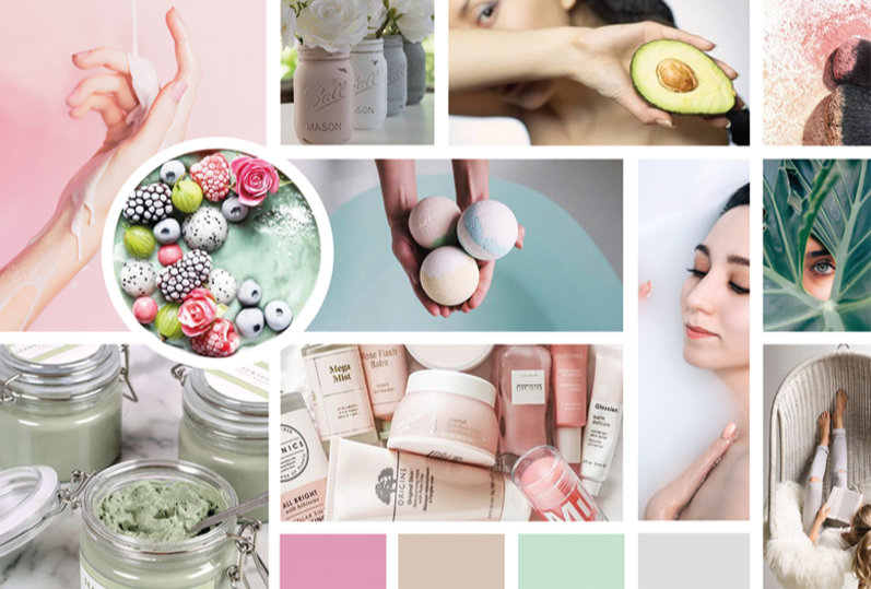 Beauty brand moodboard