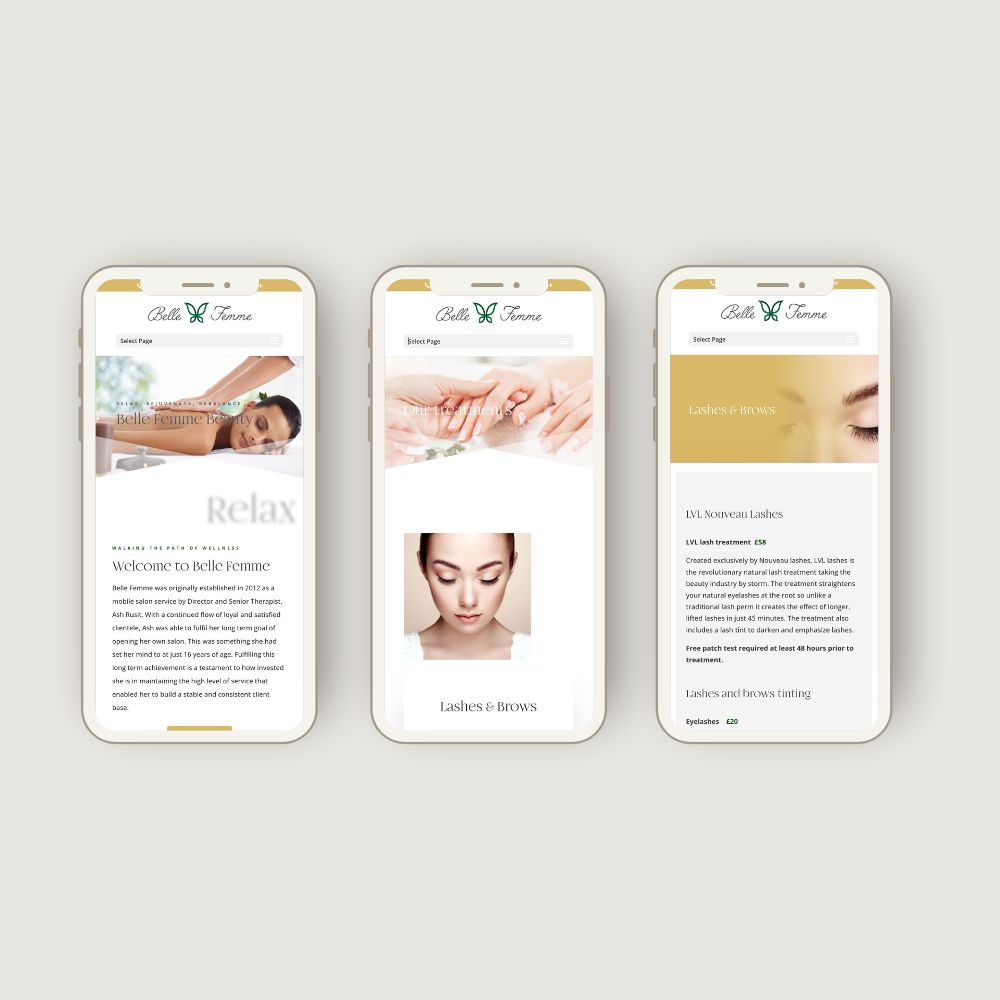 Website design for beauty salon