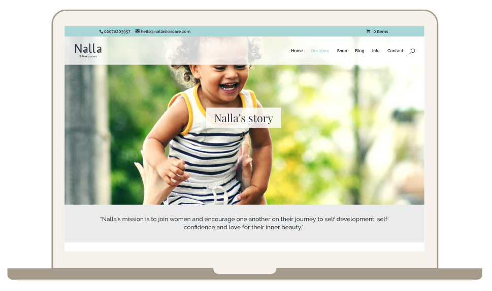 Skincare website design