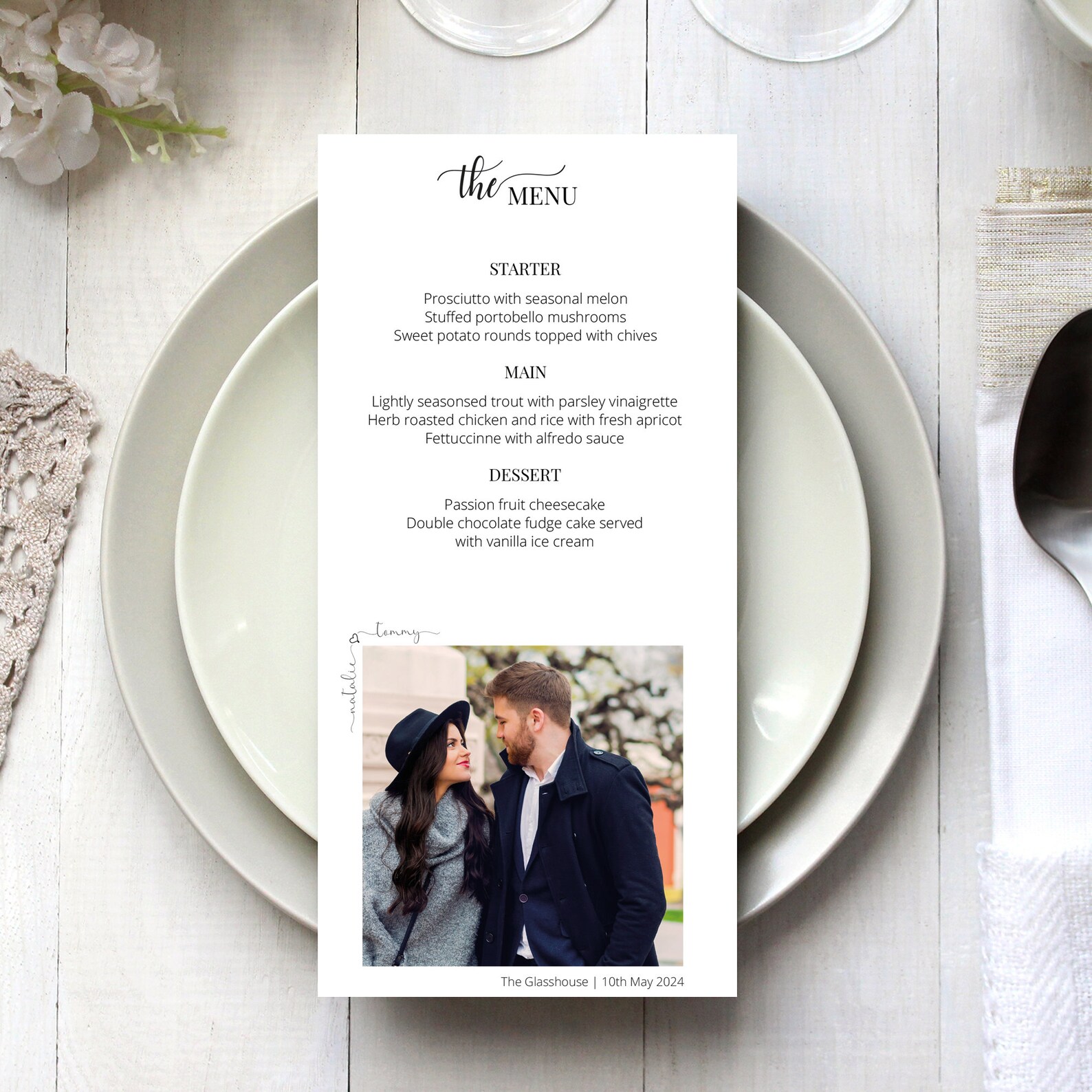 Wedding menu design