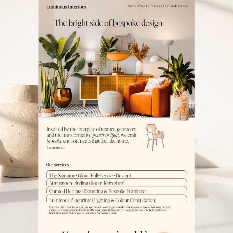 Interior designer website design