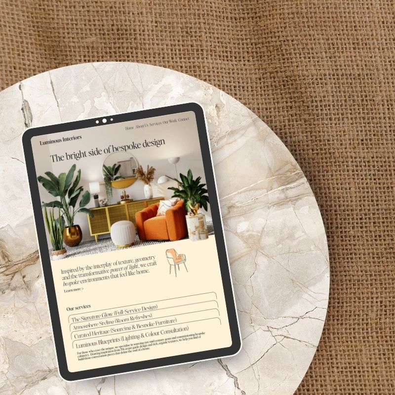 Interior designer website design