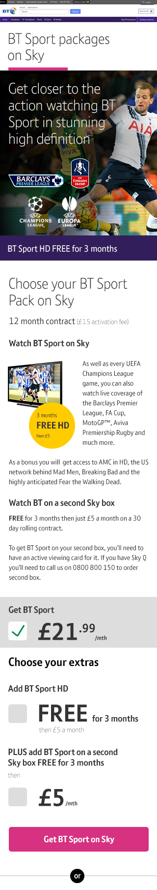 Sport website design mobile