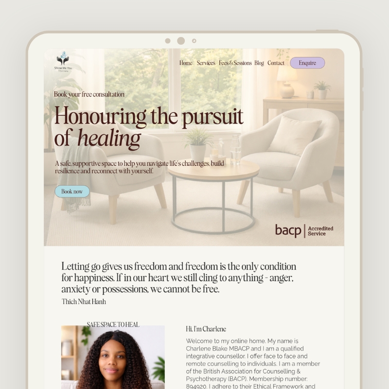 Therapist website design