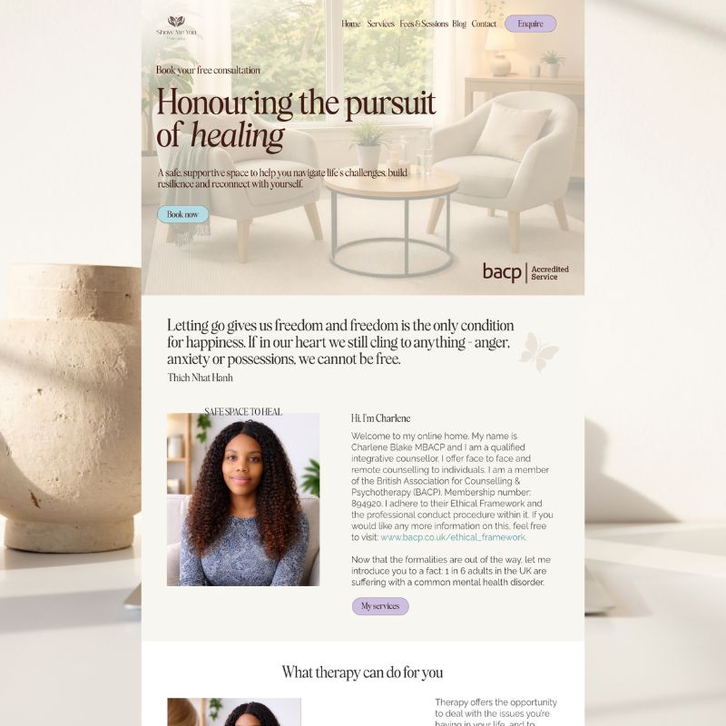 Therapist webiste design