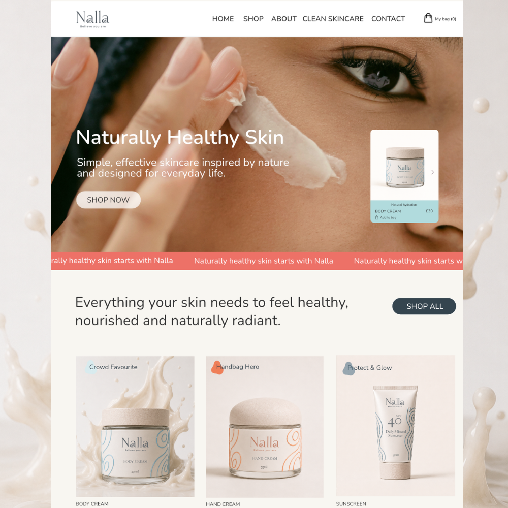 Skincare homepage