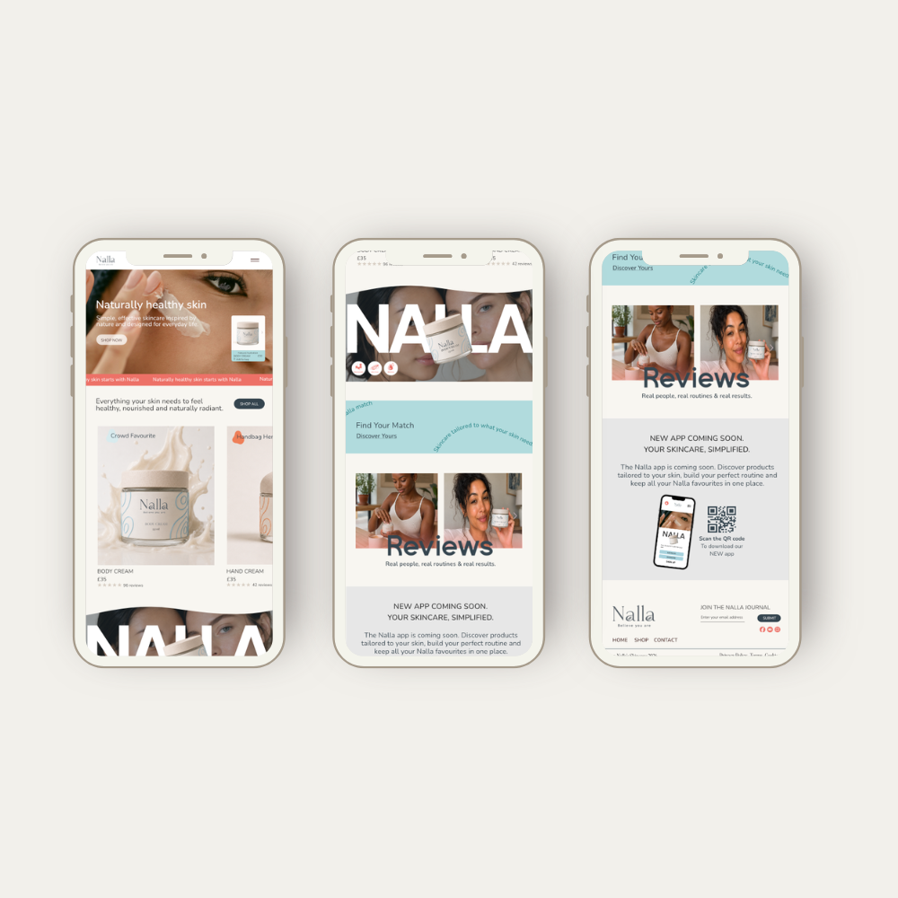 Skincare mobile design
