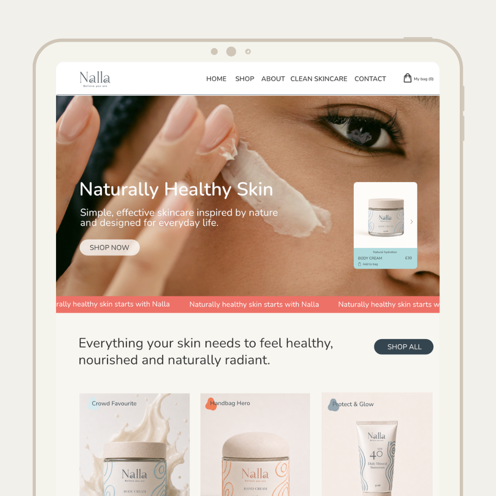 Skincare website design